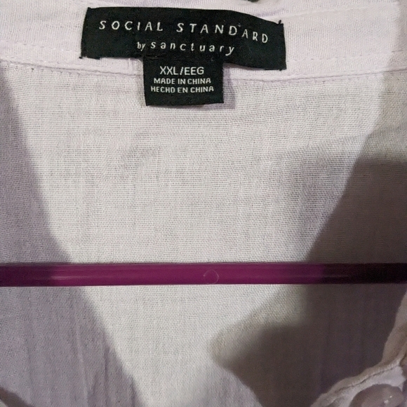 Social Standard by Sanctuary Women's Crinkle Gauze Button-Down Shirt - Picture 3 of 4